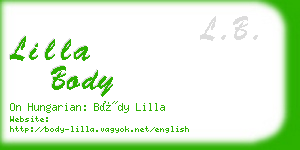 lilla body business card